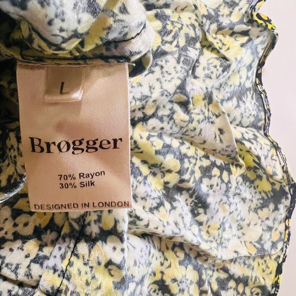 Brogger Nancy Silk Blend Floral Layered Long Sleeves Dress Size Large - Picture 8 of 10